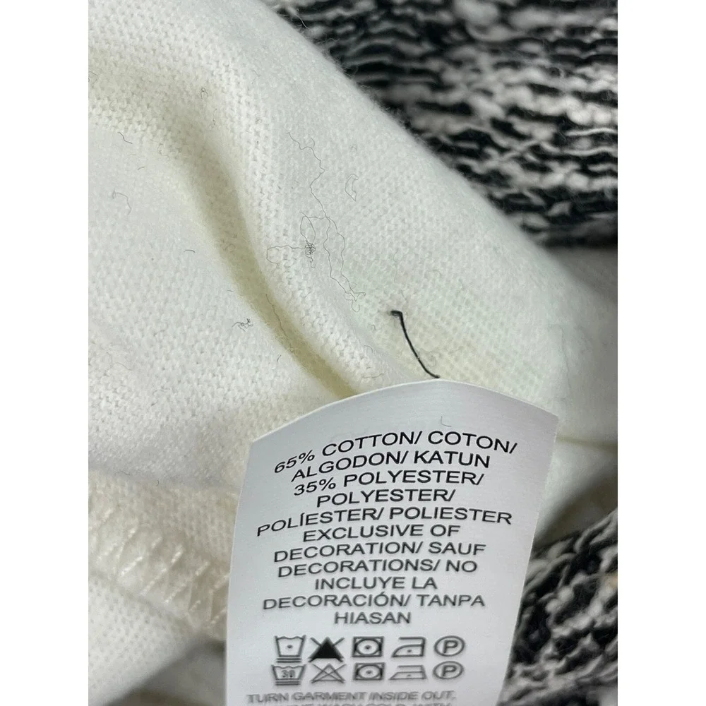 Lucky Brand Marnie Knit Moto Jacket Womens Small Black White Geometric Aztec